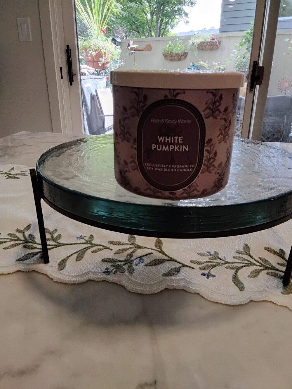 B&B Works "White Pumpkin" 3 Wick Candle. NWT